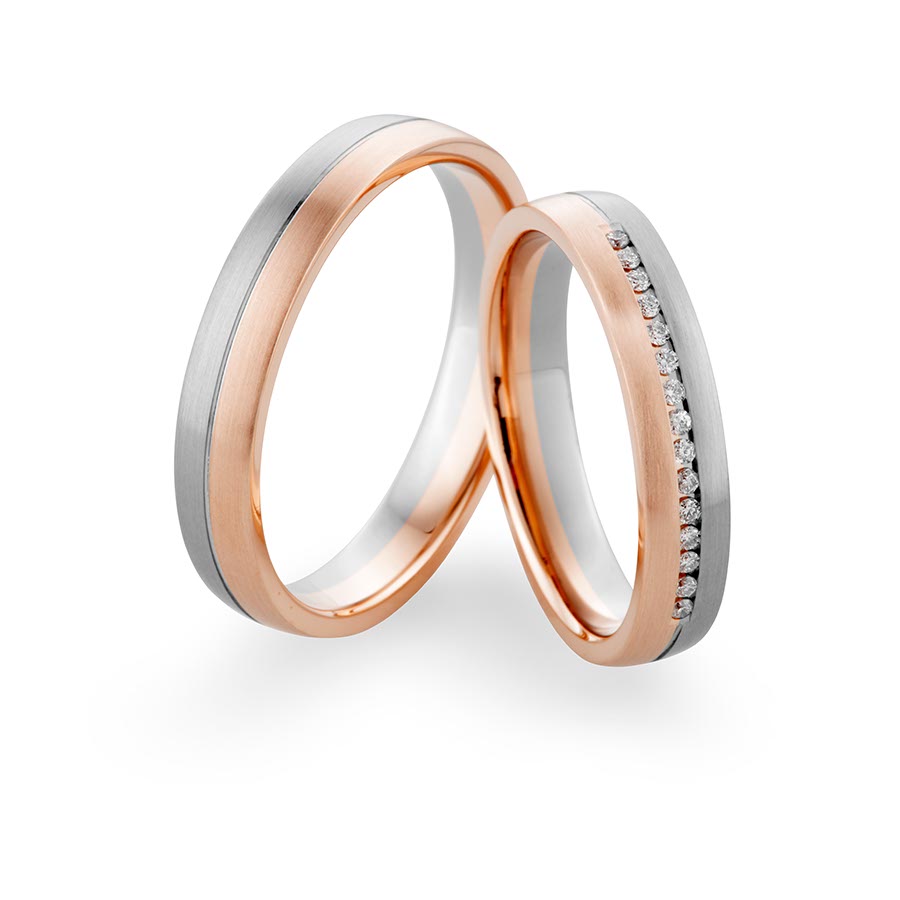 Trauringe Kreuzau 600 Platin, 585 Rotgold 514766-40