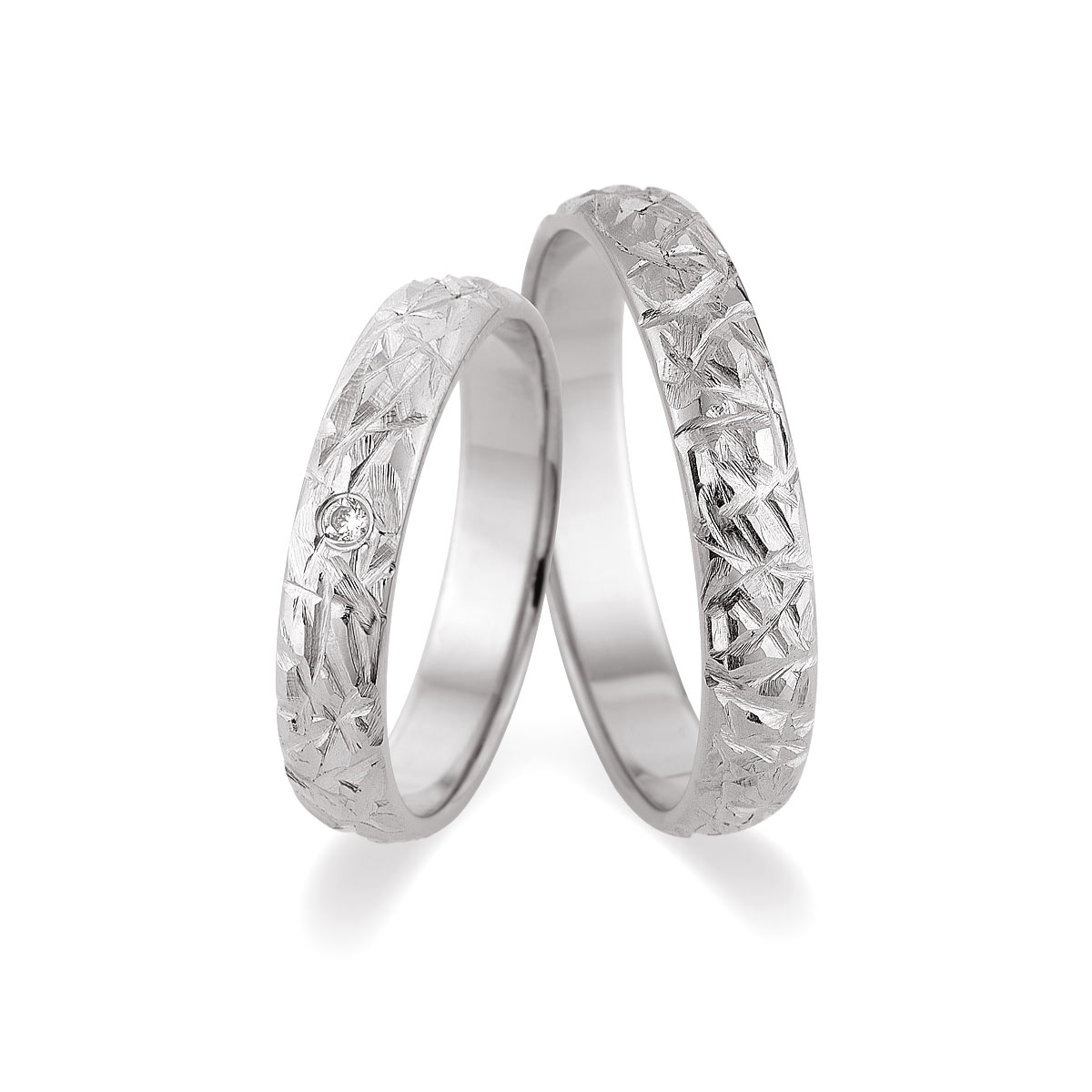 Trauringe Kreuzau 585 Weißgold+Pd 517505-40